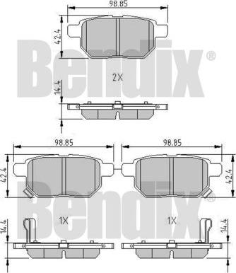 BENDIX 510573 - Kit pastiglie freno, Freno a disco autozon.pro