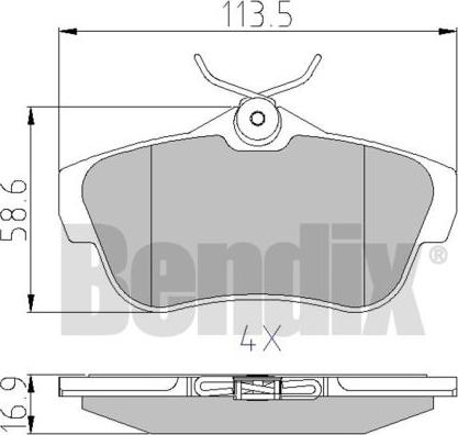 BENDIX 510572 - Kit pastiglie freno, Freno a disco autozon.pro