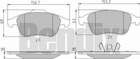 BENDIX 510698 - Kit pastiglie freno, Freno a disco autozon.pro