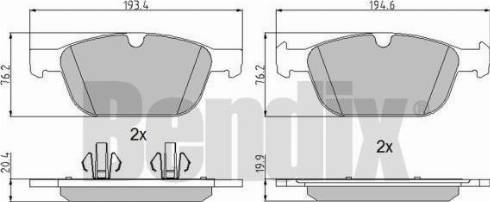 BENDIX 510649 - Kit pastiglie freno, Freno a disco autozon.pro