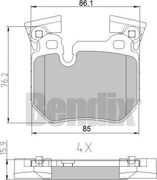 BENDIX 510648 - Kit pastiglie freno, Freno a disco autozon.pro