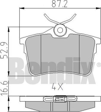 BENDIX 510650 - Kit pastiglie freno, Freno a disco autozon.pro