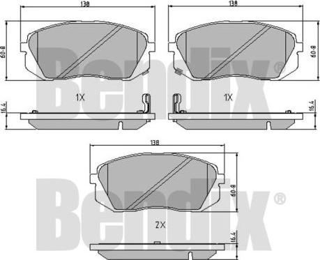 BENDIX 510664 - Kit pastiglie freno, Freno a disco autozon.pro