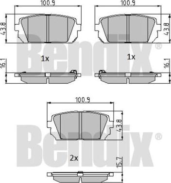 BENDIX 510665 - Kit pastiglie freno, Freno a disco autozon.pro