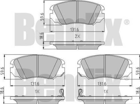 BENDIX 510660 - Kit pastiglie freno, Freno a disco autozon.pro