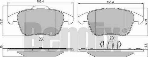 BENDIX 510609 - Kit pastiglie freno, Freno a disco autozon.pro