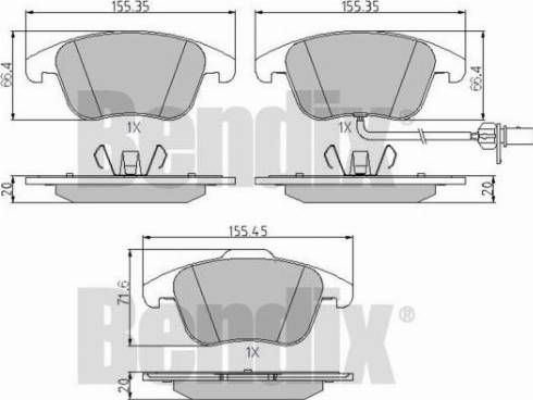 BENDIX 510605 - Kit pastiglie freno, Freno a disco autozon.pro