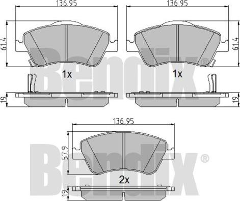 BENDIX 510606 - Kit pastiglie freno, Freno a disco autozon.pro