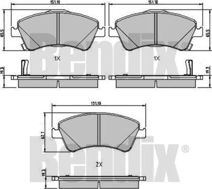 BENDIX 510608 - Kit pastiglie freno, Freno a disco autozon.pro