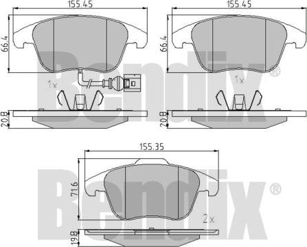 BENDIX 510603 - Kit pastiglie freno, Freno a disco autozon.pro