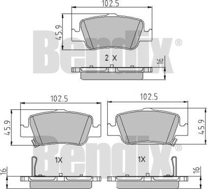 BENDIX 510607 - Kit pastiglie freno, Freno a disco autozon.pro