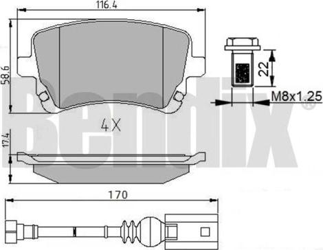 BENDIX 510619 - Kit pastiglie freno, Freno a disco autozon.pro