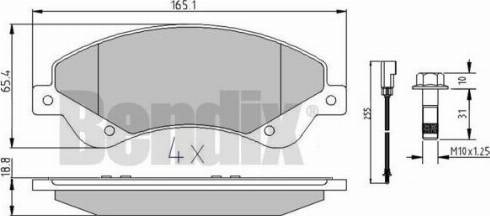 BENDIX 510615 - Kit pastiglie freno, Freno a disco autozon.pro