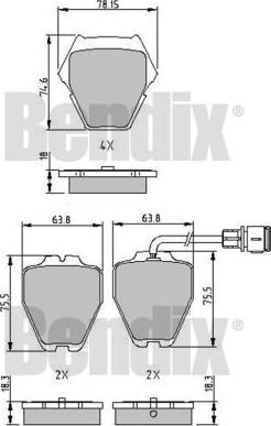 BENDIX 510613 - Kit pastiglie freno, Freno a disco autozon.pro