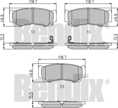 BENDIX 510687 - Kit pastiglie freno, Freno a disco autozon.pro