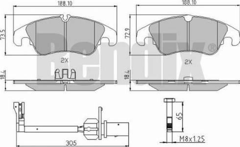 BENDIX 510633 - Kit pastiglie freno, Freno a disco autozon.pro