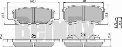 BENDIX 510632 - Kit pastiglie freno, Freno a disco autozon.pro