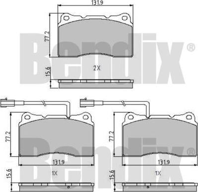 BENDIX 510637 - Kit pastiglie freno, Freno a disco autozon.pro