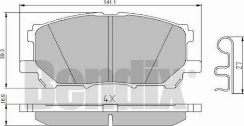 BENDIX 510679 - Kit pastiglie freno, Freno a disco autozon.pro