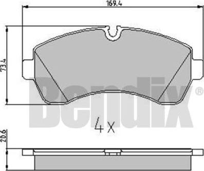 BENDIX 510670 - Kit pastiglie freno, Freno a disco autozon.pro