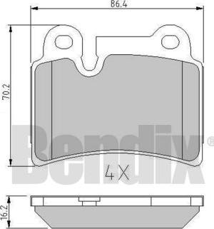 BENDIX 510672 - Kit pastiglie freno, Freno a disco autozon.pro