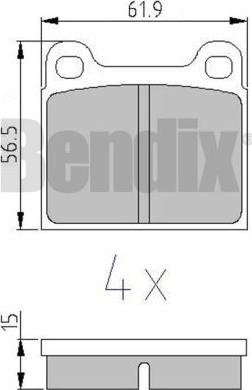 BENDIX 510095 - Kit pastiglie freno, Freno a disco autozon.pro