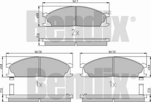 BENDIX 510096 - Kit pastiglie freno, Freno a disco autozon.pro