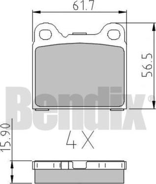 BENDIX 510091 - Kit pastiglie freno, Freno a disco autozon.pro