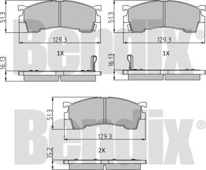 BENDIX 510093 - Kit pastiglie freno, Freno a disco autozon.pro