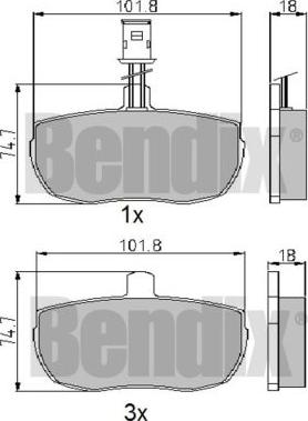 BENDIX 510044 - Kit pastiglie freno, Freno a disco autozon.pro