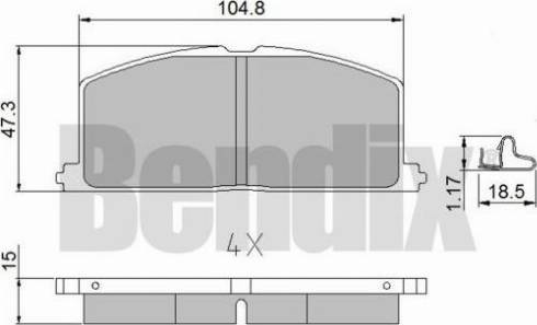 BENDIX 510052 - Kit pastiglie freno, Freno a disco autozon.pro