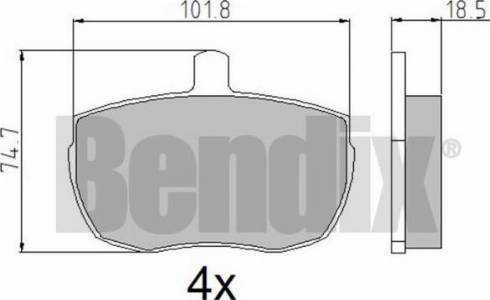 BENDIX 510057 - Kit pastiglie freno, Freno a disco autozon.pro