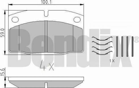 BENDIX 510016 - Kit pastiglie freno, Freno a disco autozon.pro