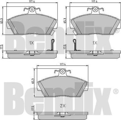 BENDIX 510086 - Kit pastiglie freno, Freno a disco autozon.pro