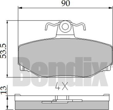 BENDIX 510087 - Kit pastiglie freno, Freno a disco autozon.pro