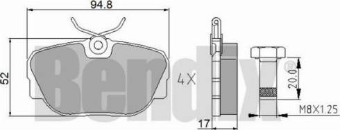 BENDIX 510034 - Kit pastiglie freno, Freno a disco autozon.pro