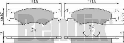 BENDIX 510026 - Kit pastiglie freno, Freno a disco autozon.pro