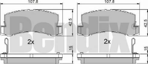 BENDIX 510023 - Kit pastiglie freno, Freno a disco autozon.pro