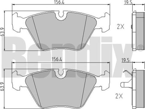 BENDIX 510074 - Kit pastiglie freno, Freno a disco autozon.pro