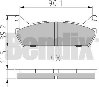 BENDIX 510078 - Kit pastiglie freno, Freno a disco autozon.pro