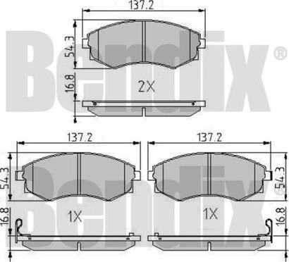 BENDIX 510072 - Kit pastiglie freno, Freno a disco autozon.pro