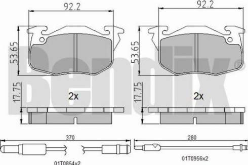 BENDIX 510195 - Kit pastiglie freno, Freno a disco autozon.pro