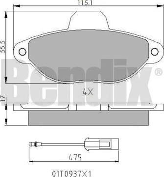 BENDIX 510197 - Kit pastiglie freno, Freno a disco autozon.pro