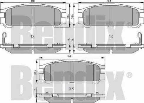 BENDIX 510144 - Kit pastiglie freno, Freno a disco autozon.pro