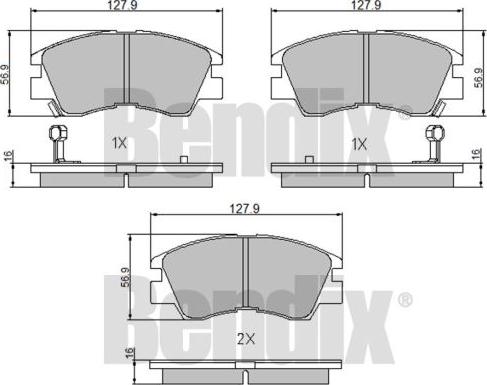 BENDIX 510143 - Kit pastiglie freno, Freno a disco autozon.pro