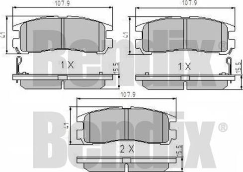 BENDIX 510142 - Kit pastiglie freno, Freno a disco autozon.pro