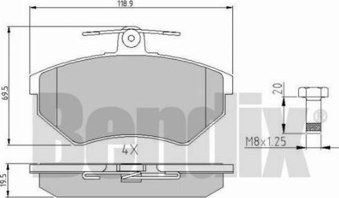 BENDIX 510159 - Kit pastiglie freno, Freno a disco autozon.pro