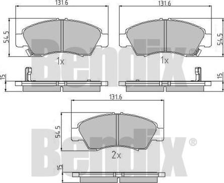 BENDIX 510155 - Kit pastiglie freno, Freno a disco autozon.pro