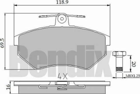 BENDIX 510158 - Kit pastiglie freno, Freno a disco autozon.pro