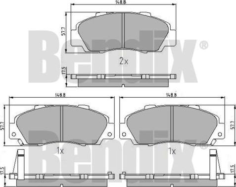 BENDIX 510157 - Kit pastiglie freno, Freno a disco autozon.pro